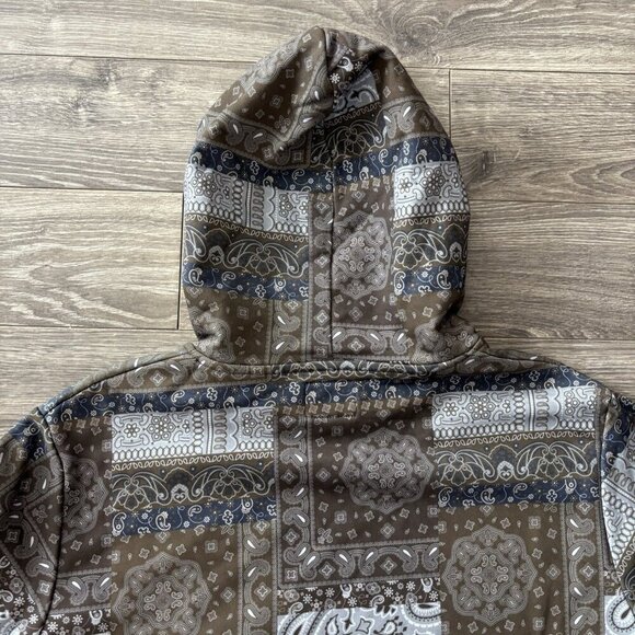 Gianni Lupo Hoodie Mens M Pesley Brown Blue Sweatshirt Fashion Pullover GL2183F - Picture 13 of 16